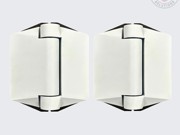 Polaris Hydraulic Hinge Set - Glass to Glass - White